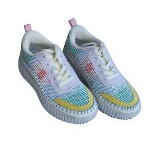 Dream pairs u.s. women's size 8 mixed media crochet knit style platform